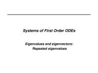 Industrial Engineering Class Notes&nbsp;19 Repeated Eigenvalues 5 The Associated Fundamental Solutions