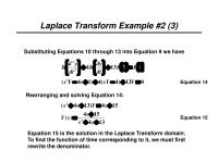 Industrial Engineering Class Notes 14A&nbsp;Equation Equation The Solution The Laplace Transform