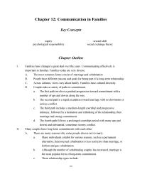 Communications Chapter 12 Homework Family Cultures The Purpose This Activity Analyze