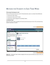 Methods for students to save their work button navigates to the next screen&nbsp;
