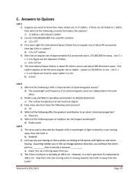 Answers to Quizzes How The Vibrational Waves The Sun Make