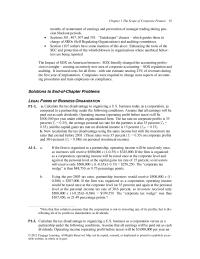 Finance Chapter 1 If the firm is organized as a partnership