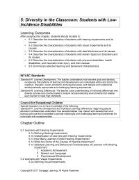 Economics Chapter 5 Homework Diversity The Classroom Students With Low incidence Disabilities