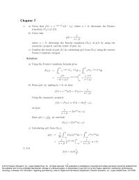 Engineering Chapter 7 Homework We start with the deﬁnition of the Fourier transform