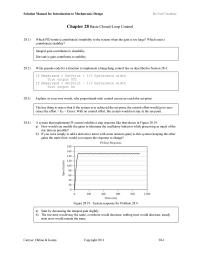 Environmental Engineering Chapter 28 Homework The Results Open loop Step Response For Particular