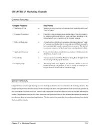Marketing Chapter 13 Students May Choose Market These Products Using