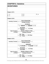 Accounting Chapter 6 The cost of goods sold figures range from