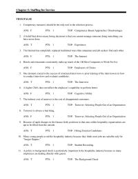 Management Chapter 5 A properly designed and administered structured interview