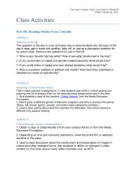 Communications Chapter 3 Homework Give Students Copy The Handout Critical Viewing
