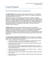 Communications Chapter 7 Homework What material from this course has made an impact?