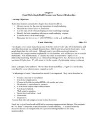 Marketing Chapter 7 Faster and more effective than direct mail