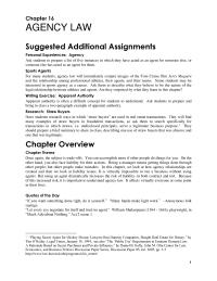 Environmental Engineering Chapter 16 Agency law will immediately conjure images of