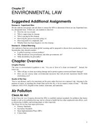 Environmental Engineering Chapter 27 Unit Government Regulation And Property Chemicals Federal