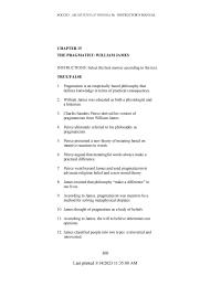 Chapter 15 According to James, pragmaticism was meant to be a