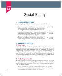 Chapter 12 Define social equity and explain why its advancement