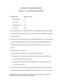 Finance Chapter 16 Default Risk Premium Liquidity Premium