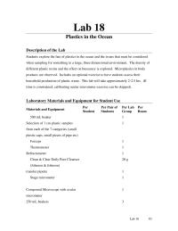 Biology & Life Sciences Chapter 18 Plastics With Density Greater Than The Seawater