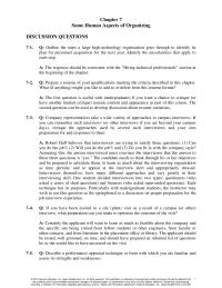 Management Chapter 7 Homework Certainly the applicant will want to learn as much as