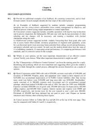 Management Chapter 8 Homework Controlling Discussion Questions 81 Provide Two