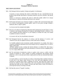 Management Chapter 12 Homework Other Standards C Work Sampling Which