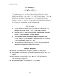 Management Chapter 4 Higher Proportion Facility level Costs Service Companies Than
