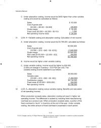 Management Chapter 5 Income would be higher under variable costing