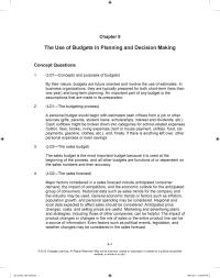 Management Chapter 9 Cash Receipts Budget Sales January February March