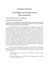 Management Chapter 13 Thirteen Civil Rights And Employment Discrimination