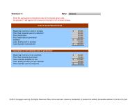 Management Chapter 2&nbsp;Manufactured&nbsp;Beginning inventory in work in process