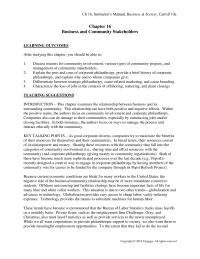 Management Chapter 16 Homework Arguments For Community Involvement And Philanthropy