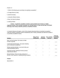 Economics Chapter 12 which of the industries described below are perfectly