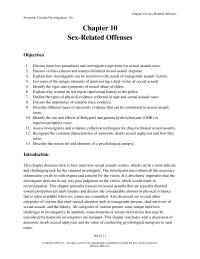 Criminal Law Chapter 10 Information For The Examining Physician sexual Assault Nurse