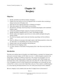 Criminal Law Chapter 14 Fox And Farrington Burglary Profiles The Research