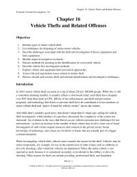 Criminal Law Chapter 16 Motor vehicle theft occurred at a rate of about