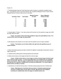 Economics Chapter 16 United States Other Things Being Equal What