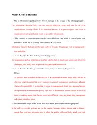 Chapter 4 What does it say about policy in the InfoSec program