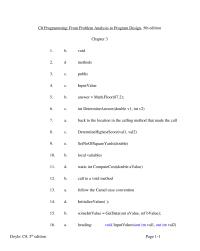Chapter 3&nbsp;Only the first and last must&nbsp;have return values