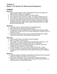 Chapter 2 Buffer solutions are characterized by their tendency to