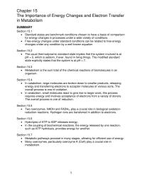 Chapter 15 Free-energy changes under standard conditions&nbsp;