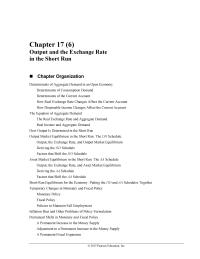 Economics Chapter 17 Asset Market Equilibrium in the Short Run