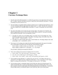 Investments & Securities Chapter 1 The value of the dollar in Swiss francs&nbsp;