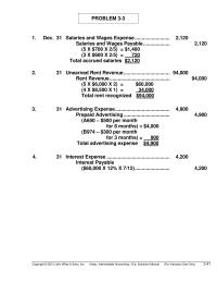 Chapter 3 Service Revenue, Salaries and Wages Expense