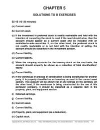 Chapter 5 When the company accounts for the treasury stock