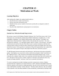Human Resources Chapter 13 Agency Theory Another Interesting Model Motivation Based
