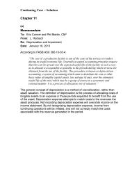 Chapter 11 Continuing Case Solution A Memorandum To