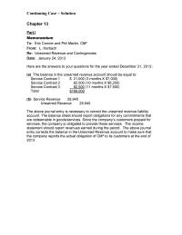 Chapter 13 Unearned Revenue Account Make Sure That The