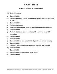 Chapter 13 Separate presentation in either current or long-term