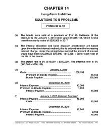 Chapter 14 Proceeds From Sale Bonds Premium Bonds