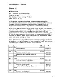 Chapter 16 Diluted Earnings Per Share Deps Of calculation Deps