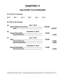 Chapter 17 Schedule of Interest Revenue and Bond Discount